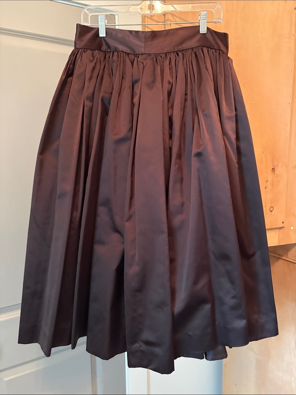 J. Crew Satin Full Maxi Skirt in Deep Brown